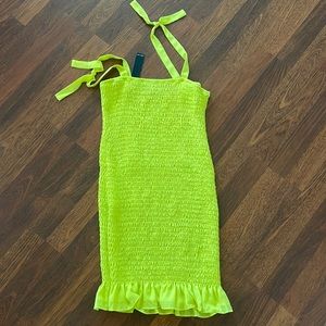 Revolve Lime/yellow tie strap dress